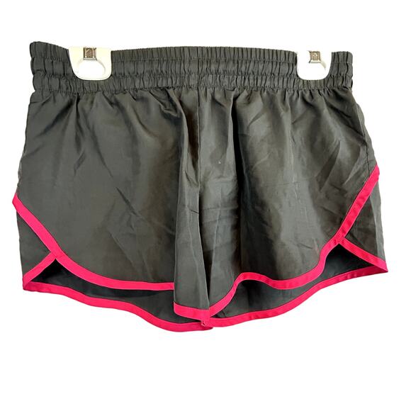 Athletic Works Shorts Women Size Medium 8-10 panty-lined black with pink stripe - Picture 1 of 10
